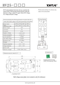 Sensor de Corriente de Efecto Hall de 1000V CA/CC, Salida de 5V, Doble Fuente de Alimentación, HV25-P, Alta Precisión, Certificado ISO/CE/ROSH - Product Image 4