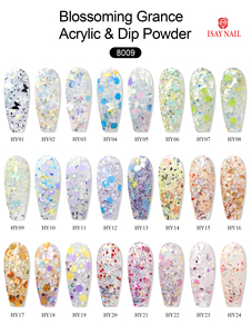 ISAYNAIL Logo personnalisé paillettes paillettes longue durée 24 couleurs floraison acrylique Dip poudre pour Salon et bricolage Nail Art - Product Image 5
