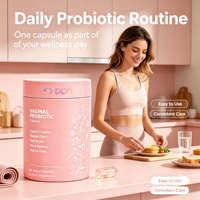 Capsules Probiotiques Personnalisées pour Femmes avec Probiotiques Vaginaux et Enzymes Digestives, Aide à Maintenir un Équilibre Stable, Soutien Herbal pour la Santé Intime Féminine