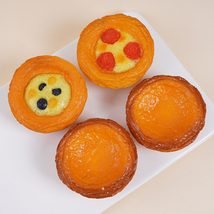 PU quick-rebound realistic <b>egg</b> tart model, fun fake food model, squeezeable and decompression <b>toy</b>, realistic Portuguese <b>egg</b> tart - Product Image 4