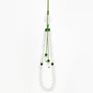 Una Cadena de teléfono móvil de calcedonia blanca en la muñeca, un colgante de jade de verano fresco para calmar la mente - Product Image 6