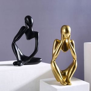 Escultura Abstracta de Personaje, Diseño Art Deco, Estatua Miniatura de Resina, Acabado Envejecido, Decoración para Hogar, Estudio, Bar, Regalo de Mitzvá o Navidad - Product Image 1