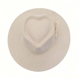Sombrero Fedora de Ala Ancha con Borlas y Decoración de Corazón en Forma de Corona, de Ante Vegano con Estampado Láser Quemado, Novedad 2026 para Mujer - Product Image 6