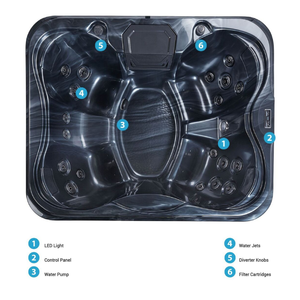 Design moderno 4 persone massaggio all'aperto idromassaggio <span class=keywords><strong>Spa</strong></span> 215X180X75 cm acrilico vasca idromassaggio piscina per ville installazione indipendente - Product Image 4