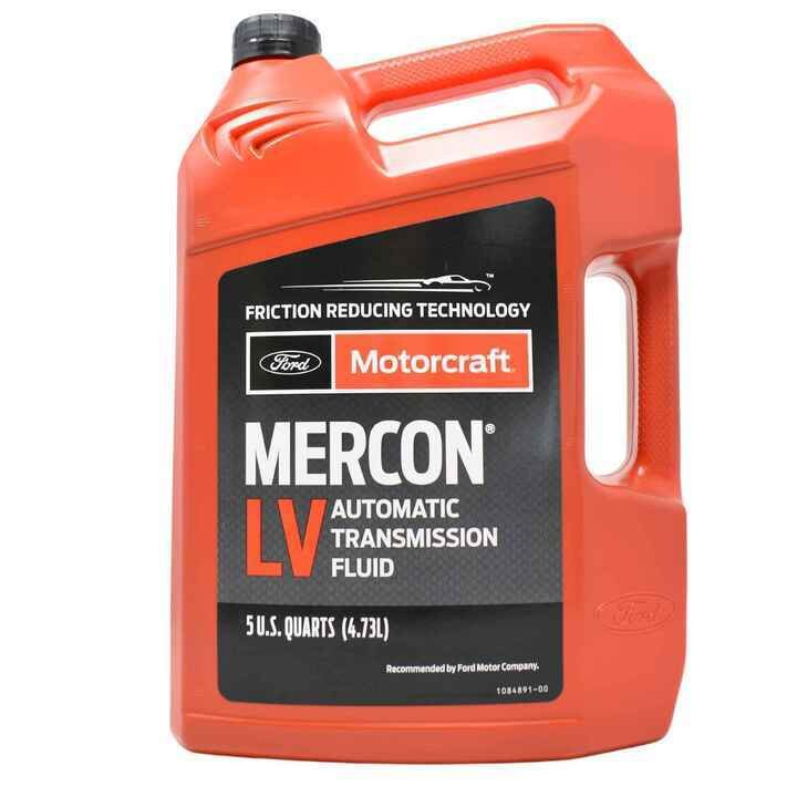 Motorcraft MERCON LV Automatic Transmission Fluid ATF 5 Quarts 4.73 Liter Plastic Bottle Made in USA 3 Bottles Per Box Auto Parts Image 1