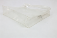 Pochette carrée en PVC transparent avec logo imprimé personnalisé, étanche, en plastique transparent, pour cosmétiques, maquillage, articles de toilette, sac à fermeture éclair en PVC