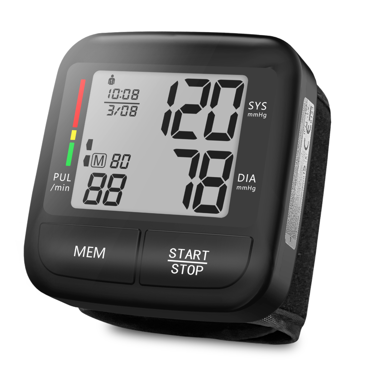 CE MDR Certified Blood Pressure Monitor LCD Screen Display Sphygmomanometer BP Machine Digital Wrist Blood Pressure Monitor