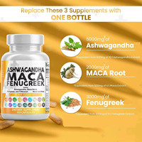 Kapsul Ashwagandha Maca Fenugreek Maca Hitam Maca Merah Tribulus Tongkat Ali Dong Quai Ginseng 60 Kapsul Pasokan Grosir
