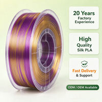 Filament PLA Soie Bicolore en Gros 1,75 mm – Toucher Soyeux, Facile à Imprimer pour Imprimantes 3D FDM