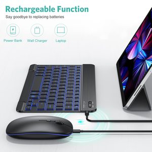 Ensemble clavier et souris sans fil avec logo OEM, clavier rétroéclairé RVB, souris silencieuse rechargeable pour le bureau - Product Image 4
