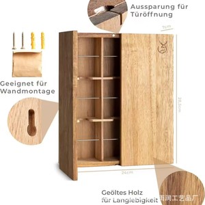 Armoire de rangement pour sachets de thé en bois, 3 étages, organisateur mural pour la cuisine - Product Image 3