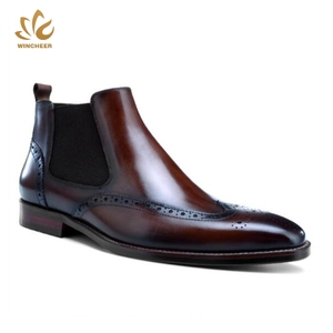Haute qualité élégant cheville <span class=keywords><strong>chelsea</strong></span> noires en cuir bottes décontractées pour hommes - Product Image 5