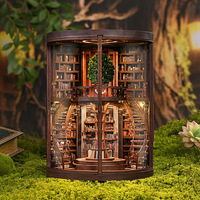 Support de livre 3D Art Déco, maison miniature à construire soi-même avec puzzle en bois et meubles, projet d'artisanat pour anniversaire et décoration intérieure