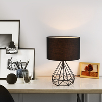 Lampes de table géométriques créatives rétro nordiques pour la décoration du salon, abat-jour en forme de tambour, lampe de chevet pour chambre à coucher, luminaires pour salle d'étude à domicile