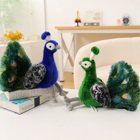 Peluche Paon Réaliste, Souvenir du Zoo, Animal en Peluche Doux, Poupée Réconfortante, Rembourrage en Coton PP pour Enfants, Anti-Stress, Décoration Maison