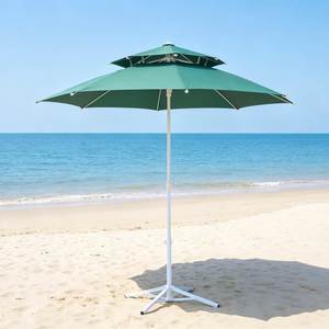 Parasol de soleil extérieur classique en fibre de verre, rayon 150 cm, protection UV en polyester, pour plage et terrasse - Product Image 1