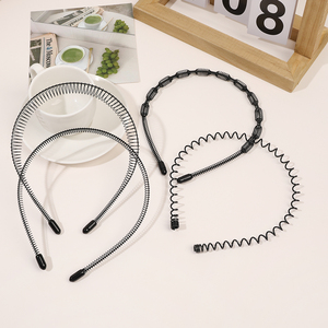 Diademas Deportivas Elásticas Simples de Metal Negro Jynbows al por Mayor, Decoración Ondulada de Moda Unisex para Hombres y Mujeres - Product Image 5