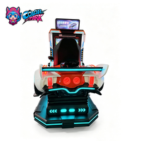 Simulateur de course VR coloré pour parc d'attractions, machine de jeu de conduite automobile 9D à mouvement, équipement d'arcade de course en réalité virtuelle pour centre d'arcade