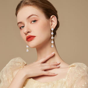 2025 fabricant en gros nouveau de haute qualité délicat populaire Antique tendance élégant strass longues boucles d'oreilles en forme de goutte d'eau - Product Image 5