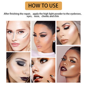 Paleta de Iluminadores BEAUTY <span class=keywords><strong>GLAZED</strong></span> de 4 Colores, Polvo Brillante para Maquillaje, Contorno Facial, <span class=keywords><strong>Iluminador</strong></span> con Brillo, Tono Ginger - Product Image 6