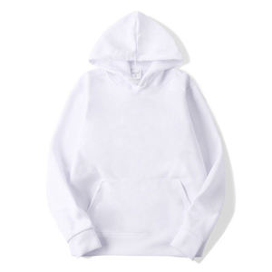 Sudaderas con Capucha Lisas Baratas Promocionales para Fabricantes, Sudaderas Básicas Blancas y Negras de Poliéster y Algodón con Estampado Serigrafiado - Product Image 5