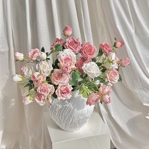 3 Têtes de Roses Artificielles en Soie Faites à la Main, Branches Longues et Durables, Modernes, 55 cm, pour la Maison, Mariages, Écoles, Noël, Halloween - Product Image 6
