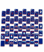 The Patriotic Line Tuiles de Mahjong de Luxe Portables Nouveau Style Empilable USA Patriot America