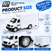 Modèle de camion conteneur en alliage moulé sous pression de 11,33 cm avec logo personnalisé OEM, jouet tracteur à rétrofriction, boîte vitrine, 14+