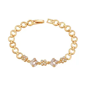 Bracelet-576 Xuping Jewelry Fashion Unique Design INS Style Set With Diamond 18K Gold Environmentally Friendly Copper Bracelet