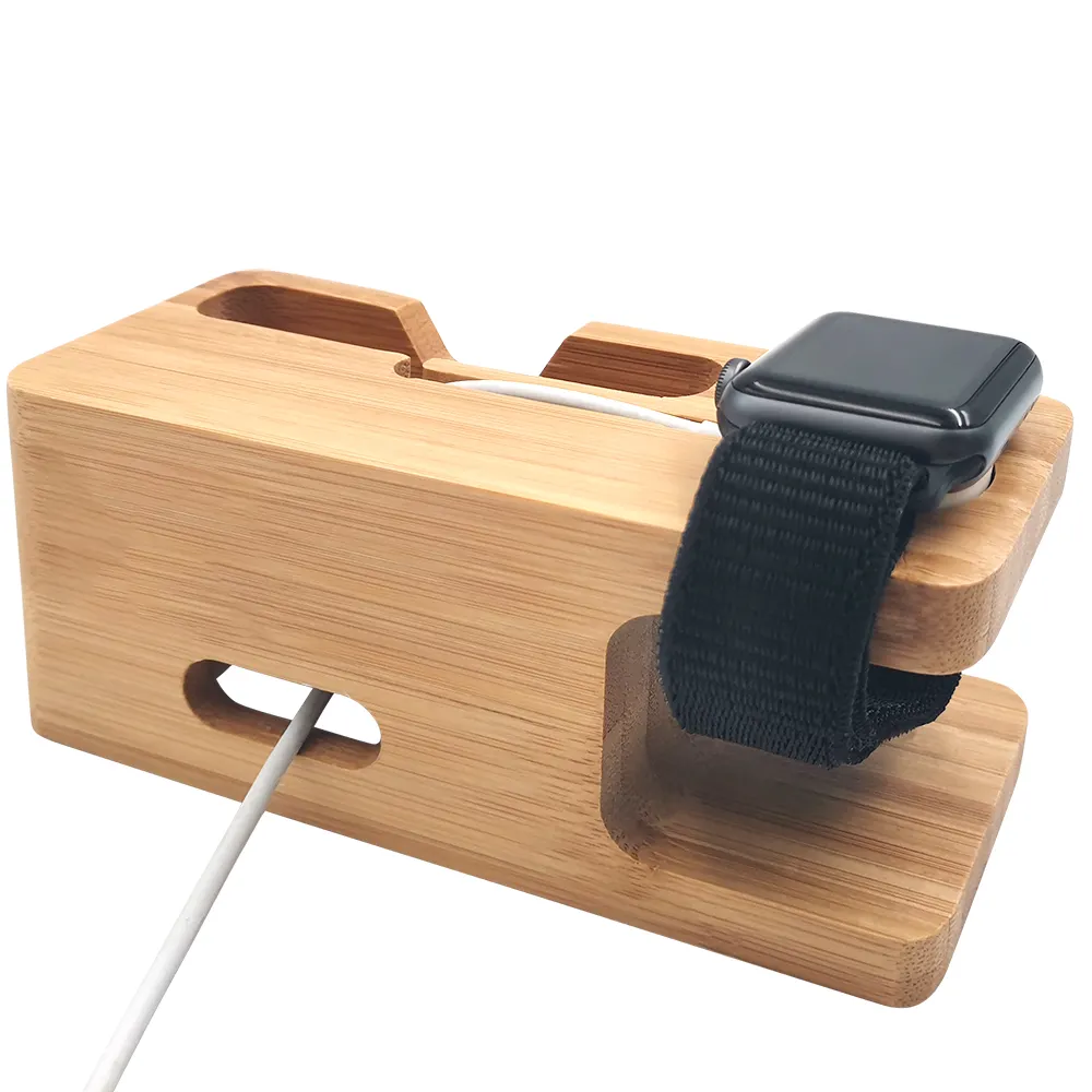 Tenchen bambu telefon tutucu standı izle montaj standı USB şarj <span class=keywords><strong>istasyonu</strong></span> tablet tutucu masaüstü