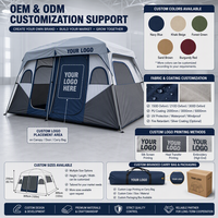 Tente de camping Oxford multi-personnes à deux étages, deux chambres, double couche, quatre saisons, nouvelle collection 2026, vente en gros, OEM/ODM, logo personnalisé, directement de l'usine