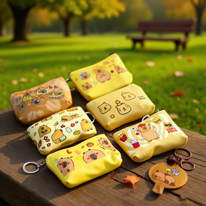 Portamonete Capybara 11,5x9 cm, portachiavi con design simpatico animale per bambini e ragazze - Product Image 3