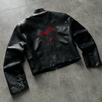 Veste en cuir brodée de luxe pour homme, coupe-vent, style hip-hop, bomber, veste varsity, streetwear, veste de moto, services de personnalisation