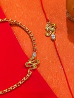 Bracelet en or avec diamant de laboratoire et cordon rouge pour l'année du Serpent, destinée de l'année du Serpent, 25 nouveaux modèles, cadeau parfait, Redline