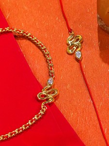 Pulsera de Cuerda Roja con Diamante Cultivado en Laboratorio y Serpiente Dorada para el Año de la Serpiente, 25 Nuevos Modelos, Regalo Perfecto, <span class=keywords><strong>Redline</strong></span> - Product Image 4