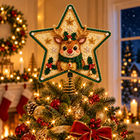 Décorations d'arbre de Noël Pafu : étoile perlée, Père Noël, renne, pain d'épices, perles, diamants, ensembles de décorations pour le sommet de l'arbre de Noël, kits de bricolage pour le sommet de l'arbre de Noël