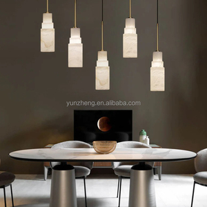Lustre en albâtre naturel espagnol recommandé par les designers de Zhongshan Wholesale, lampe suspendue de luxe française pour <span class=keywords><strong>restaurant</strong></span> et bar - Product Image 4