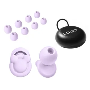 Tampões de ouvido de silicone para dormir com logotipo personalizado, tampões de ouvido à prova de som e cancelamento de ruído, com redução de ruído, estilo desenho animado