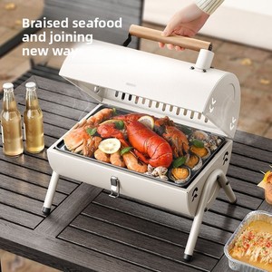 Outdoor Smokeless BBQ <strong>Charcoal</strong> Oven for Camping and Household Use Portable <strong>Mini</strong> Foldable Stainless Steel and Iron Barbecue <strong>Grill</strong> - Product Image 2