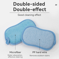 Éponge de nettoyage double face réutilisable en microfibre, éponge à récurer avec logo personnalisé, pour la cuisine domestique, vente en gros