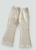 Ensemble de vêtements d'été à imprimé gaufré pour bébés filles-T-shirt à manches courtes et pantalon évasé-Ensemble de salon pour fille