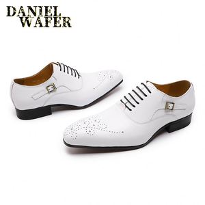 รองเท้าหนังสีขาวแบบเป็นทางการ ปลายแหลม ลายเปอร์เซีย เหมาะสำหรับชุดแต่งงานสำหรับผู้ชาย - Product Image 6