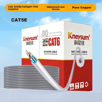 Cable de Red Gigabit para Interiores Kneysum CAT5E de Cobre Puro Sólido FTP SFTP de 8 Conductores G652D, Ideal para Comunicación POE en el Hogar