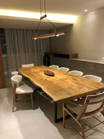 Mobilier moderne Noyer d'Amérique du Sud Forme naturelle Dessus de table Bord vivant Dalle de bois Table de salle à manger