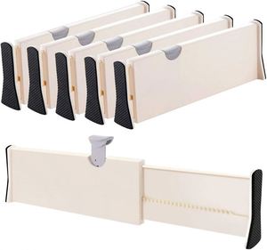 Bedroom Bathroom Kitchen Injection <b>Plastic</b> Adjustable Expandable Clothes <b>Drawer</b> Divider Organizer Separators - Product Image 1
