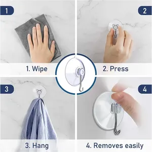 Ganchos de Ventosa de PVC de 25 mm para Vidrio, Toallero, <span class=keywords><strong>Colgador</strong></span> de Pared para Cocina y Baño, Ventosas - Product Image 3