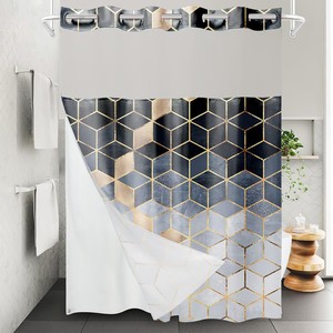 <span class=keywords><strong>Rideau</strong></span> <span class=keywords><strong>de</strong></span> <span class=keywords><strong>Douche</strong></span> Personnalisé Double Couche Amovible Effet Marbre, <span class=keywords><strong>Doublure</strong></span> Imperméable <span class=keywords><strong>en</strong></span> Polyester, <span class=keywords><strong>Tissu</strong></span> pour <span class=keywords><strong>Rideau</strong></span> <span class=keywords><strong>de</strong></span> <span class=keywords><strong>Douche</strong></span> Sans Crochets pour Salle <span class=keywords><strong>de</strong></span> Bain - Product Image 5