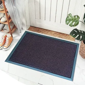 Alfombrilla de puerta de entrada impermeable antideslizante duradera de tamaño personalizado de alta resistencia Alfombrilla de malla elástica 3D con respaldo de PVC