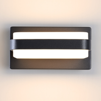 Applique Murale LED Carrée en Aluminium, Extérieure et Intérieure, IP44, Éclairage Haut et Bas, Noire, Moderne, pour Maison, Jardin, Escaliers, Chambre, Chevet, Salle de Bain