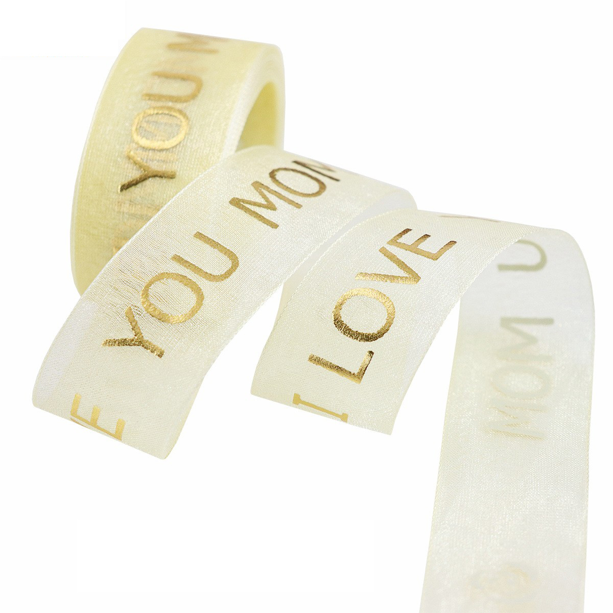 Jaune clair-Organza-2,5 cm * 10 mètres